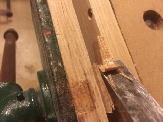 carving wooden boat cleat