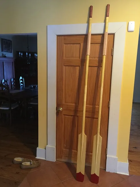 Handmade wooden oars