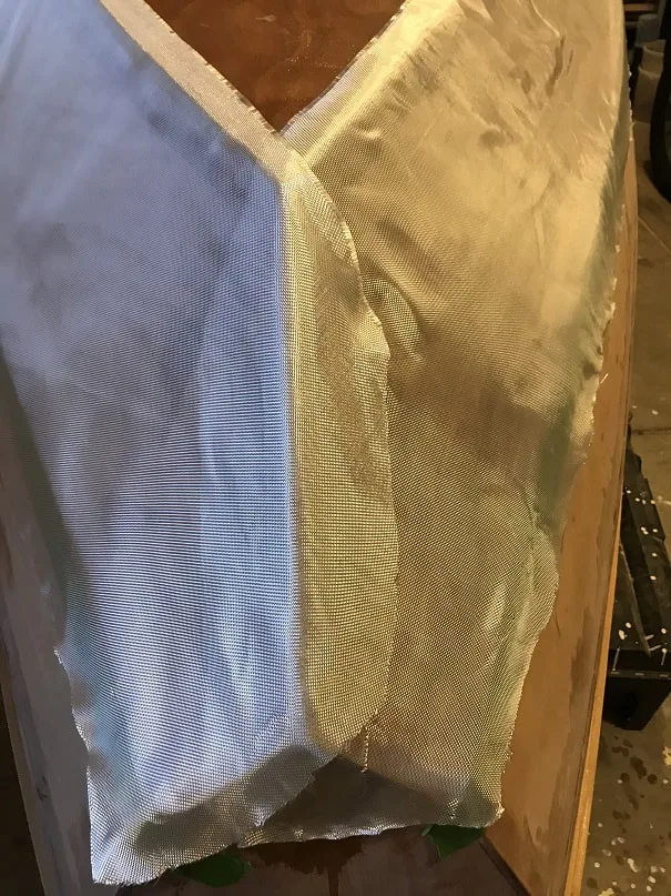 Fiberglassing SCAMP Garboard