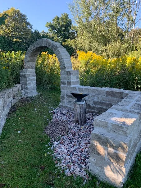 Stone arch, hand cut stone arch