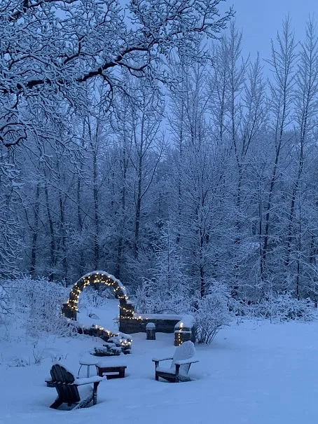 Stone arch in the snow