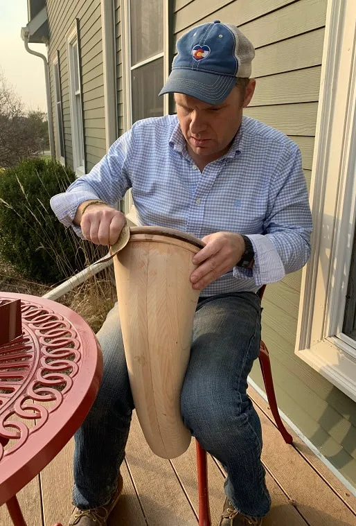 Sanding the Alphorn bell