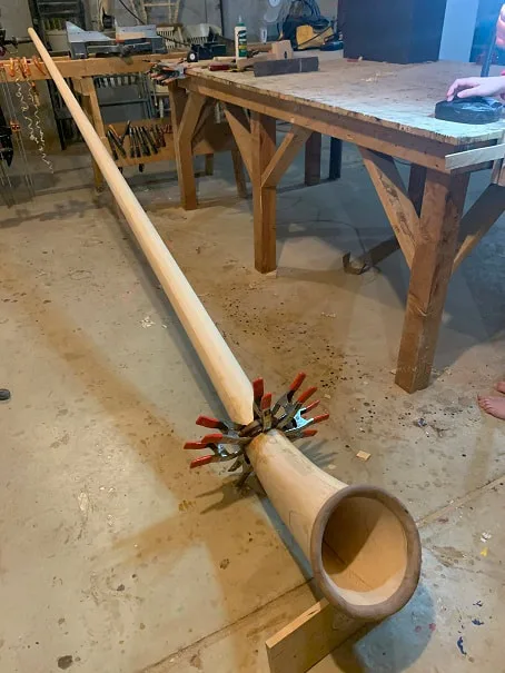 Making an alphorn, building an alphorn