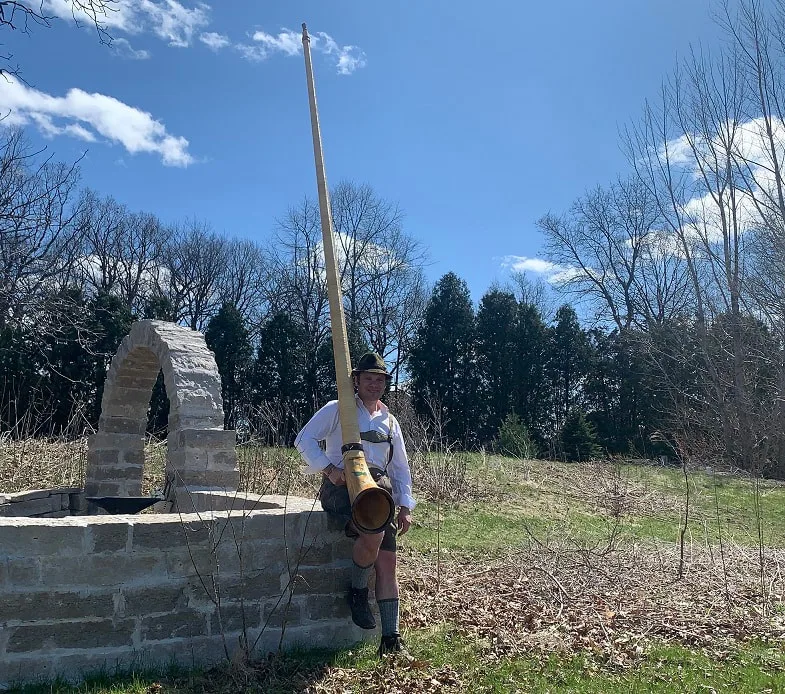 Man with Alphorn, Man with alpenhorn, Wisconsin Alphorn