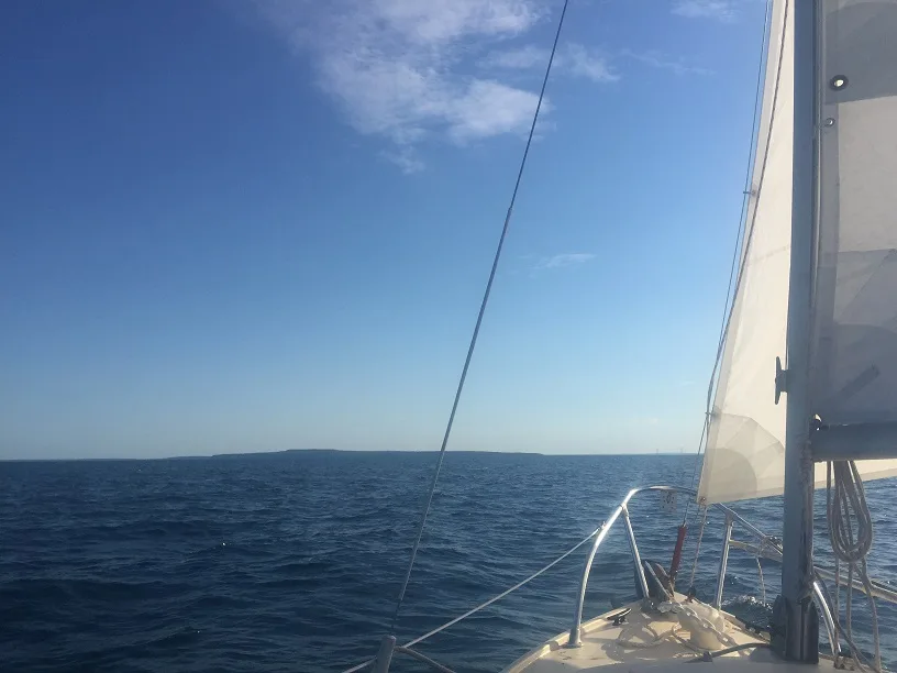 Sailing a small boat to Mackinac Island